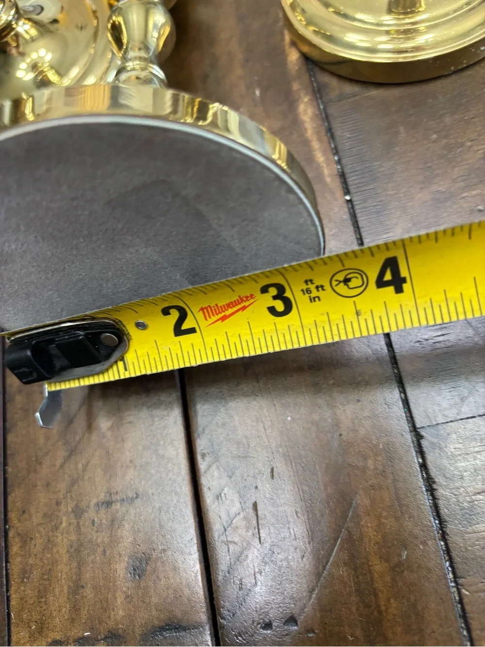 Three brass partylite tapered candle holders